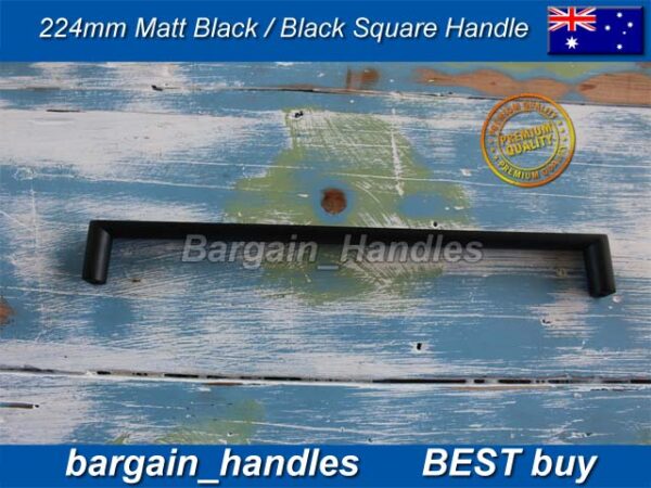 Matte Black Kitchen Cabinet door handle pulls D-Square Dallas D
