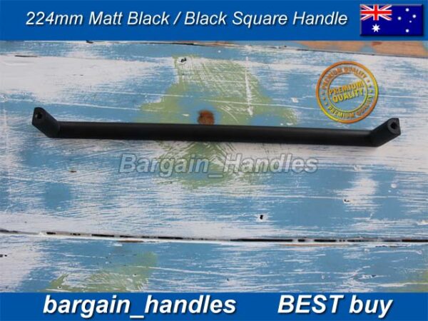 Matte Black Kitchen Cabinet door handle pulls D-Square Dallas D