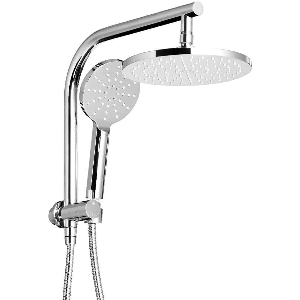 WELS 9 inch Rain Shower Head Round Wall Bathroom Arm Handheld Spray Bracket Rail Chrome - Image 7
