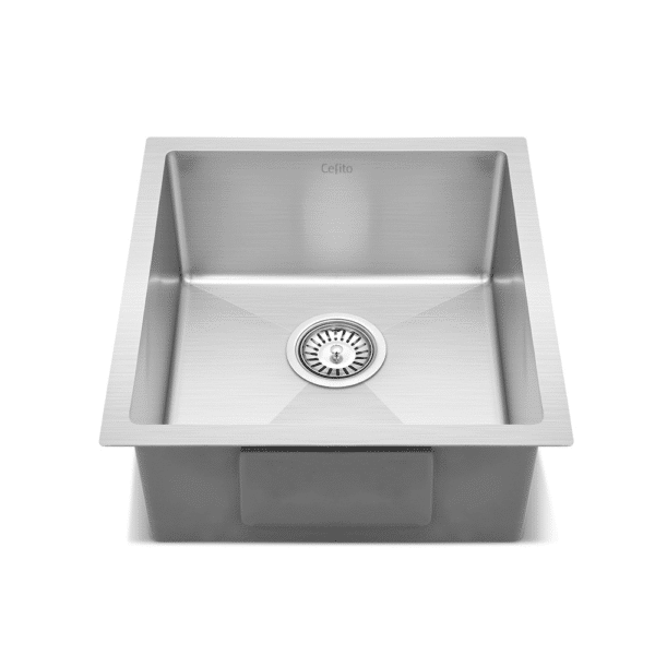 Cefito 440x450mm Stainless Steel Kitchen Laundry Sink Single Bowl Nano Silver - Image 2