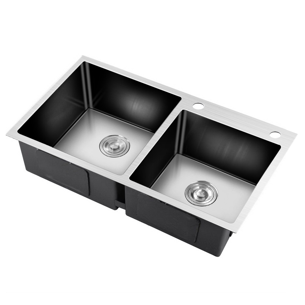 Cefito Stainless Steel Kitchen Sink 800x450MM Double Bowl Sinks Laundry