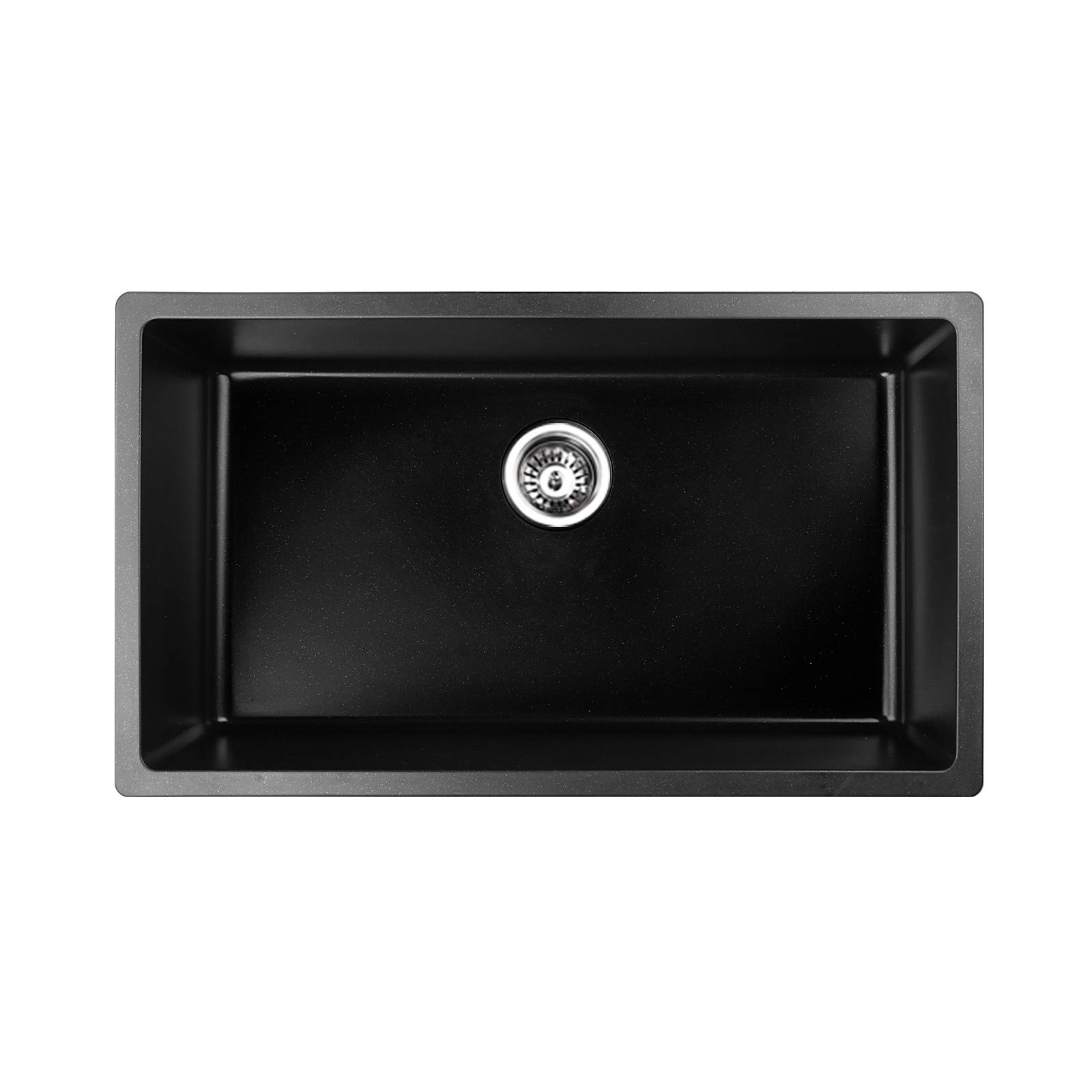 Cefito 790 x 450mm Granite Stone Sink - Black