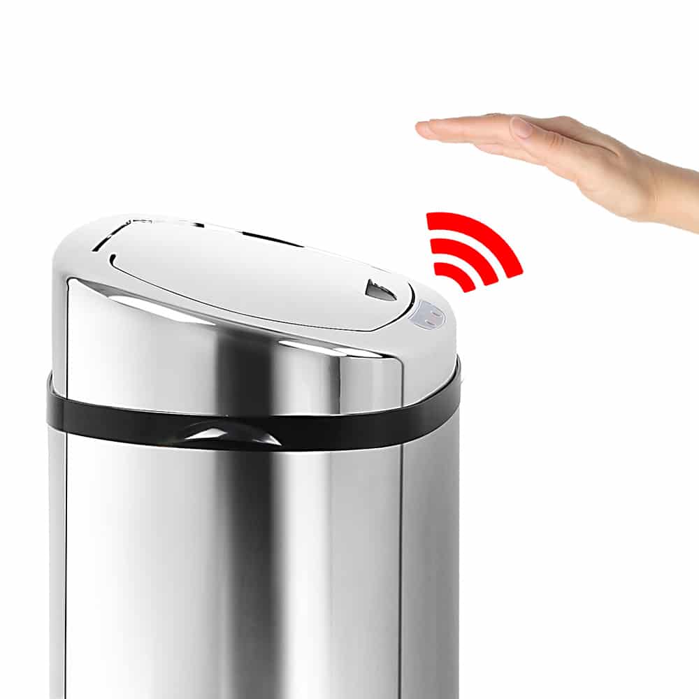 50L Stainless Steel Motion Sensor Rubbish Bin - Image 5