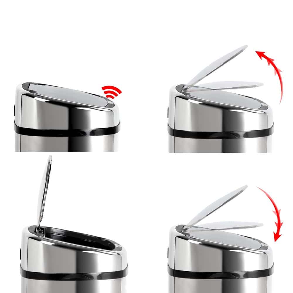 68L Stainless Steel Motion Sensor Rubbish Bin - Image 4